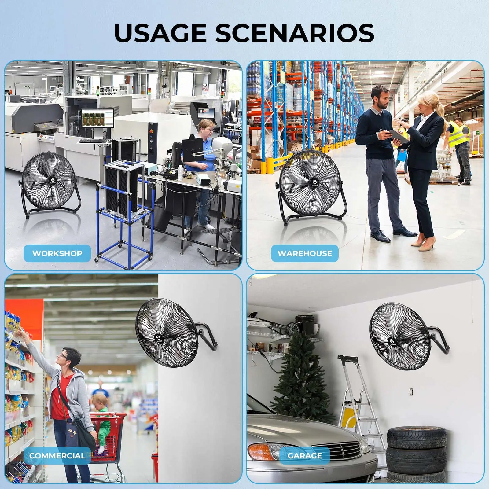 18" High Velocity Floor Fan with Remote