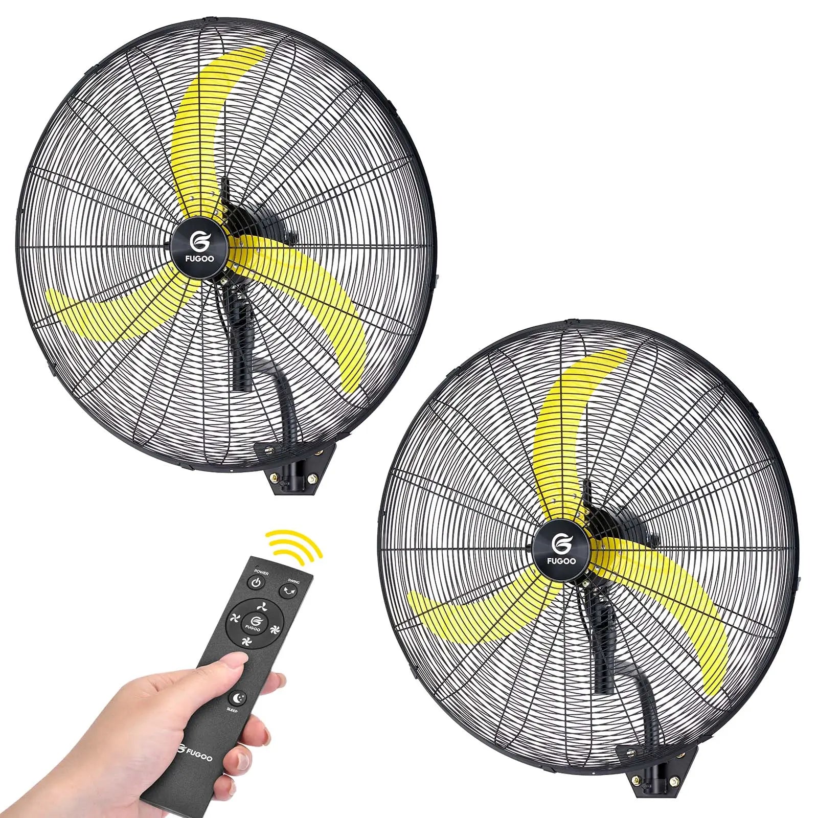 Fugoo 2 Pack 20-30" Waterproof Outdoor Brushless DC Wall Mounted Fans With Remote