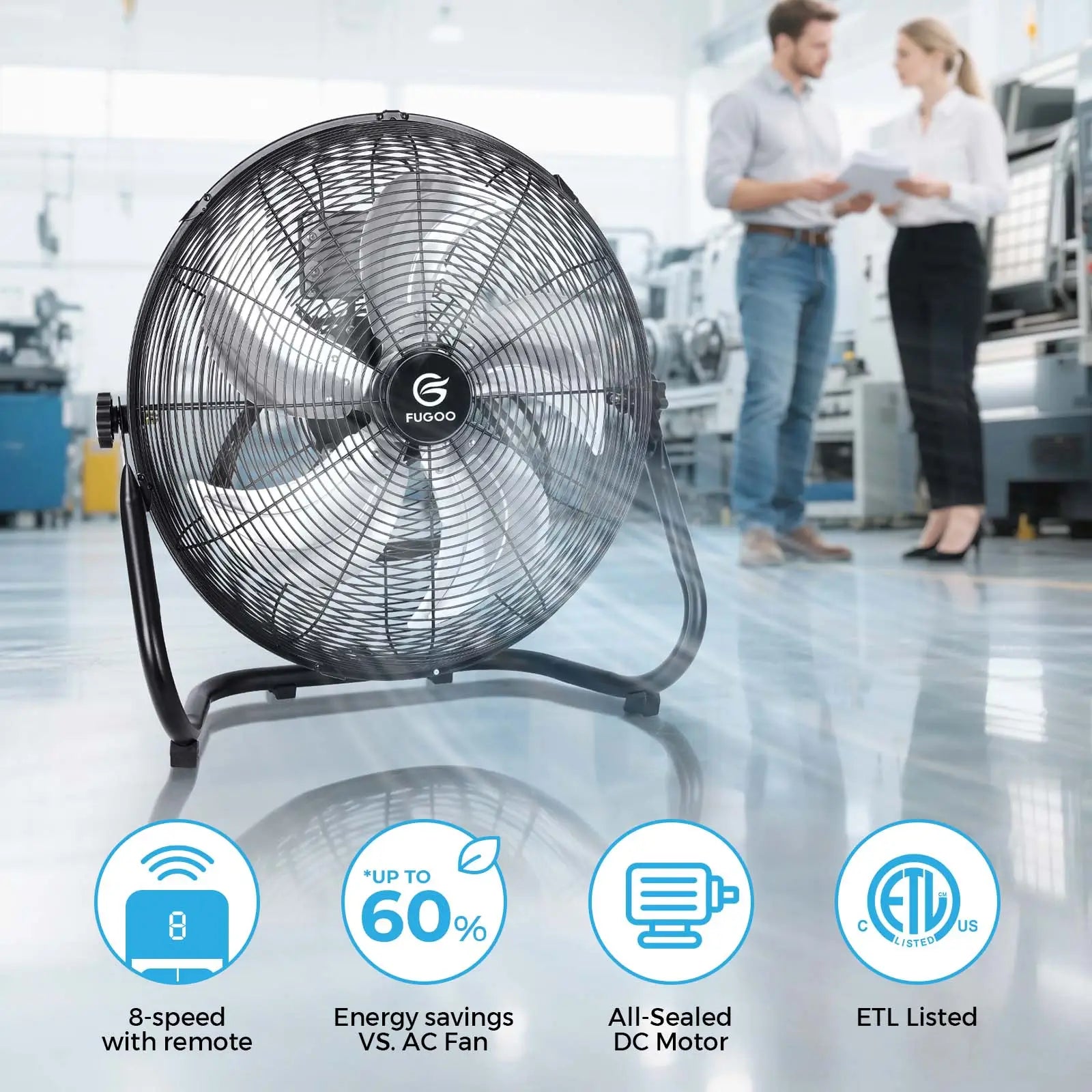 18" High Velocity Floor Fan with Remote