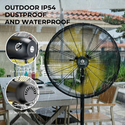 Quiet DC Industrial Oscillating Pedestal Fan with Remote Control