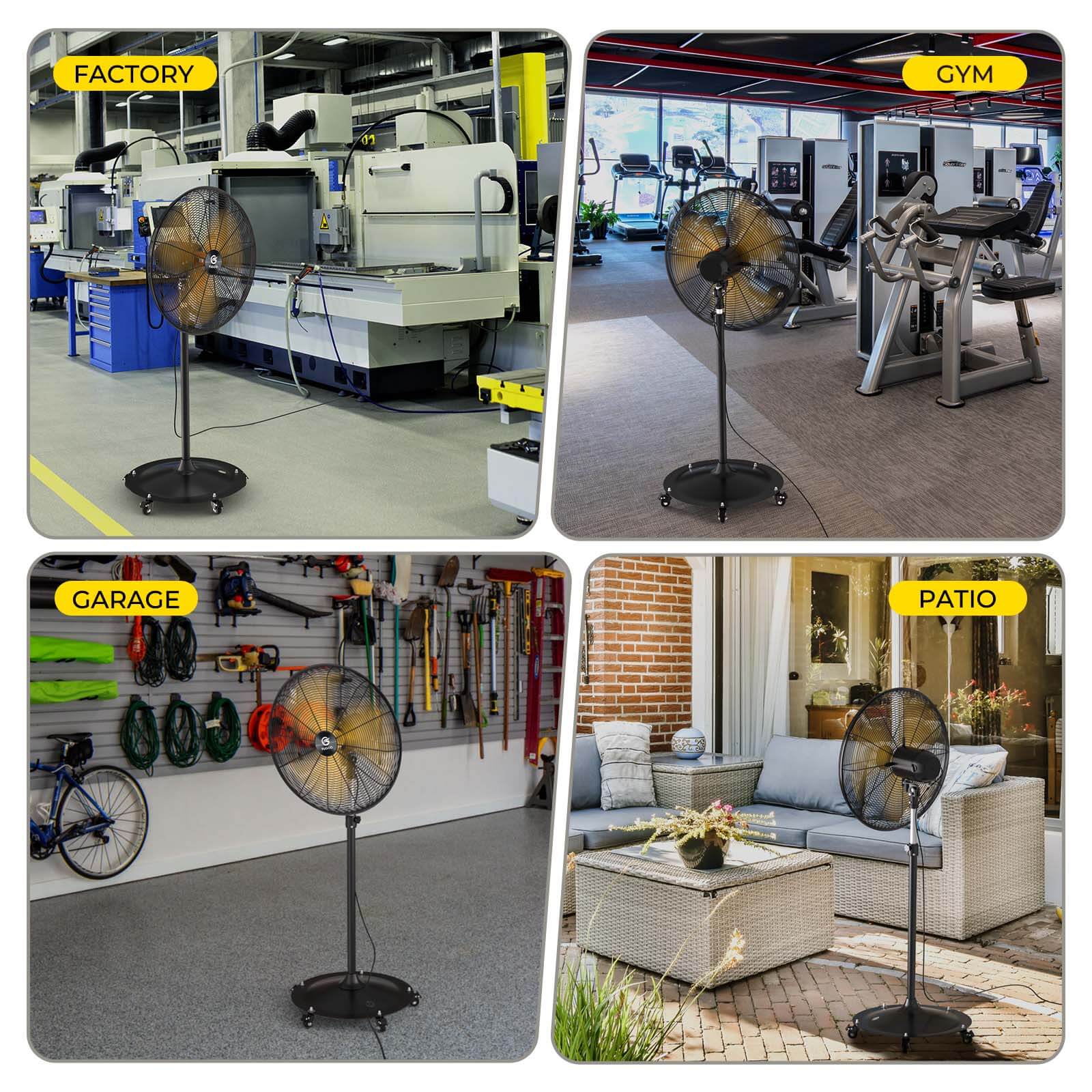 Quiet DC Industrial Oscillating Pedestal Fan with Remote Control