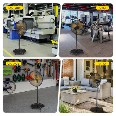 Quiet DC Industrial Oscillating Pedestal Fan with Remote Control
