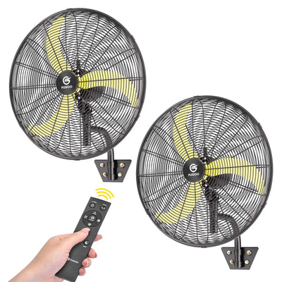 Fugoo 2 Pack 20-30" Waterproof Outdoor Brushless DC  Wall Mounted Fans With Remote