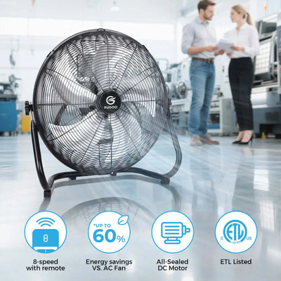 18" High Velocity Floor Fan with Remote